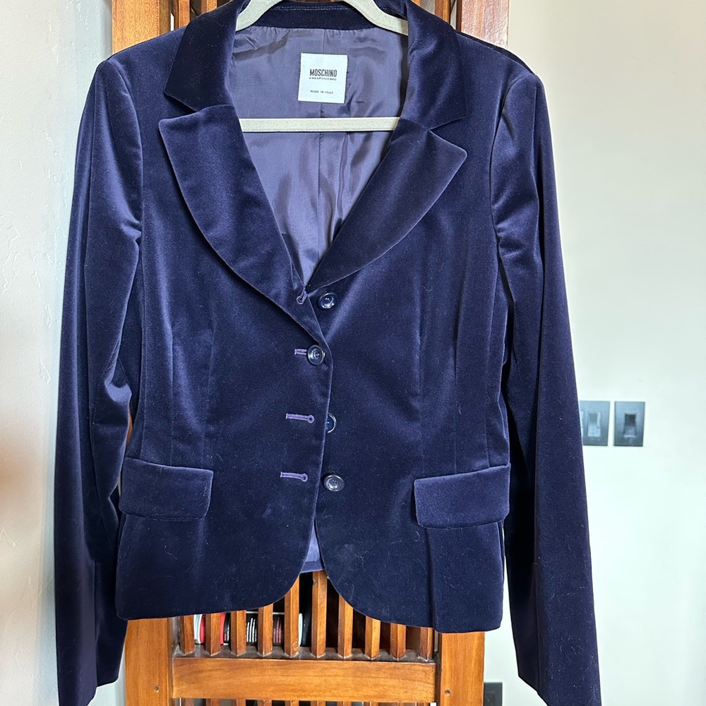 Moschino deep purple velvet jacke